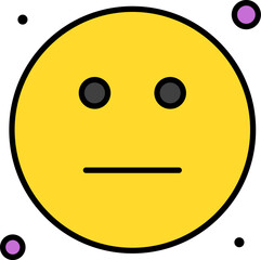 Neutral emoji expressing indifference with a yellow face and simple features, conveying a sense of apathy or lack of strong emotion.