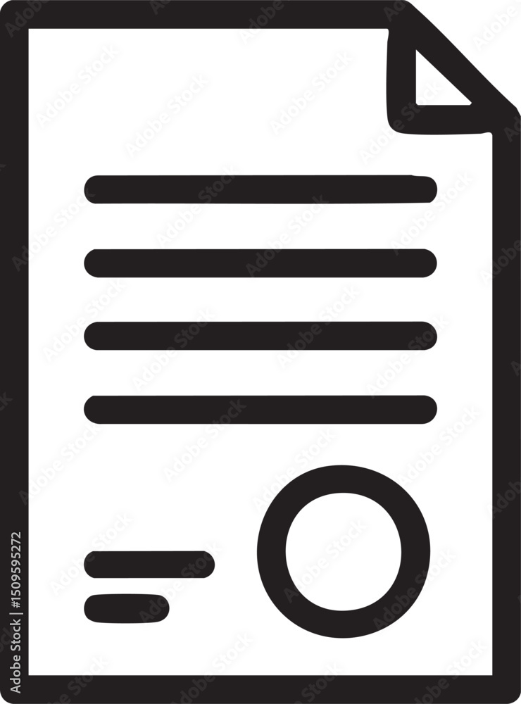 Poster white document features horizontal lines and a circular seal.
