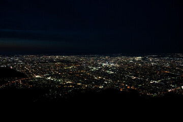 藻岩山の展望台から望む札幌の夜景