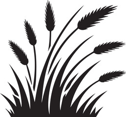 Obraz premium Silhouette garden grass vector illustration