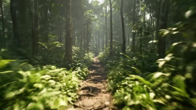 Jungle path sunlight nature scene