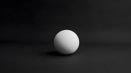 Single White Egg on Black Background Minimalist Photography