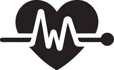 A heart with a pulse black icon