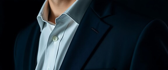 close up of a person wearing a suit and shirt