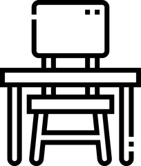 school desk illustration on a white background        