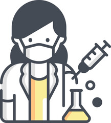 scientist illustration on a white background       