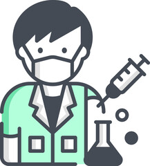 scientist illustration on a white background       