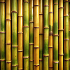 Golden And Green Bamboo Poles