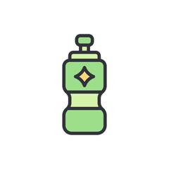 Green Sport Drink Bottle With Diamond Symbol On A Transparent Backdrop
