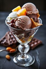 Enjoy a delicious gelato sundae with rich flavors and toppings for the perfect dessert!
