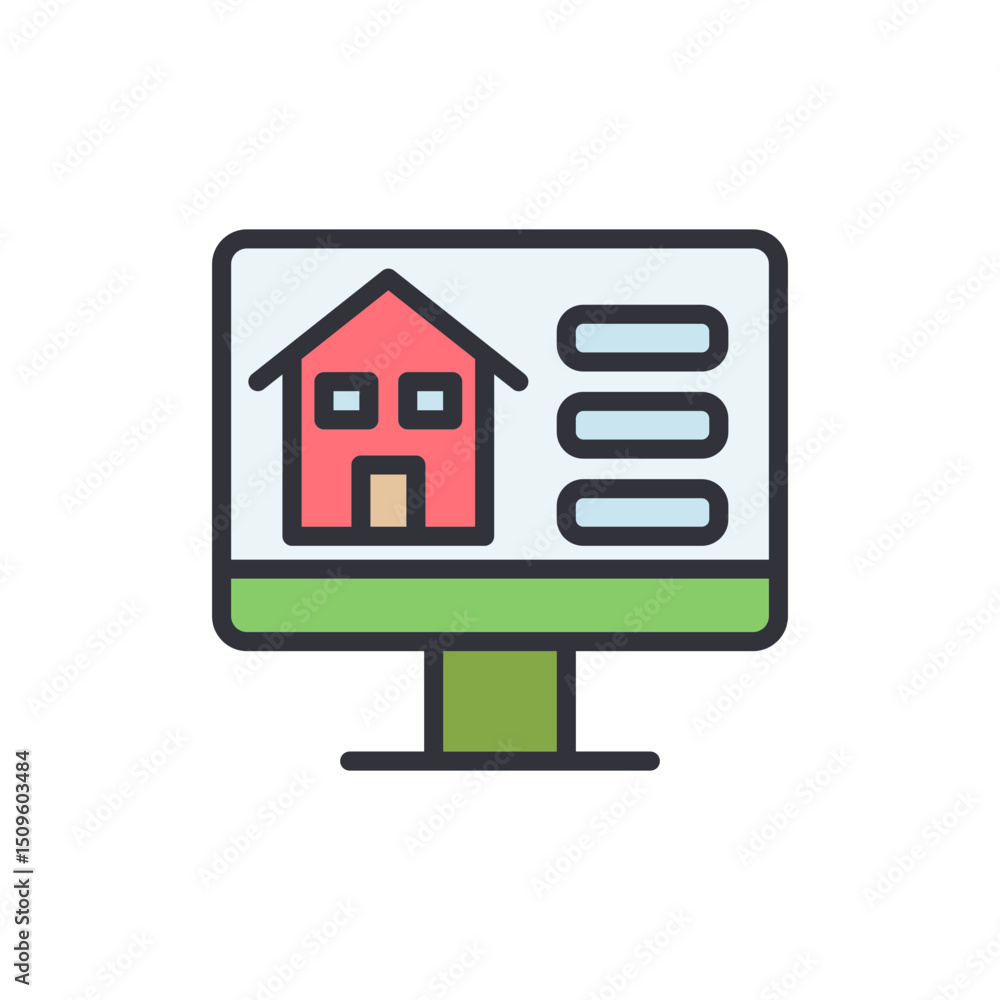 Poster house listing displayed on computer screen with detailed information