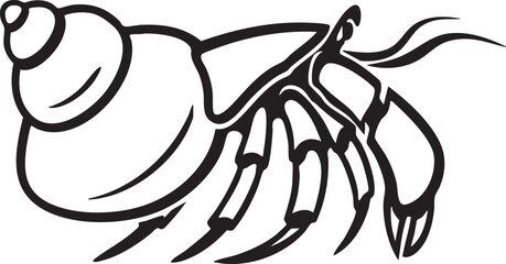 stylized of a large segmented arthropod with prominent claws.