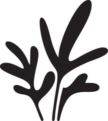 Three stylized leaves emerge from a central point.