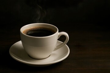cup of coffee isolated on black