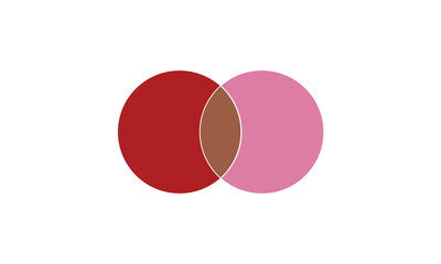 Venn diagram chart vector template two circle color style for presentation, start up project, business strategy, theory basic operation, infographic, logic eps 10. Vector Illustration  . 