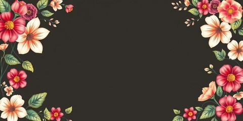 Elegant hand-drawn floral seamless pattern and border, perfect for textile design, seamless, decorative