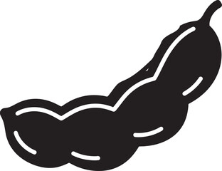 clean, minimalist black and white line art illustration of a tamarind