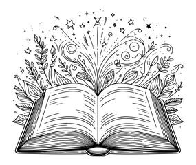 vector illustration of an open book, open book illustration.