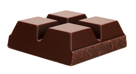 Dark Chocolate Cubes Isolated on White