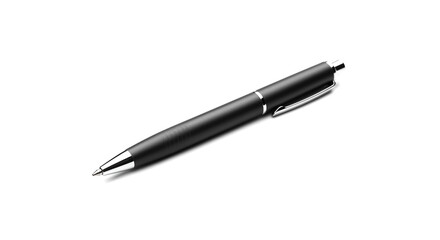 Black ballpoint pen isolated on white