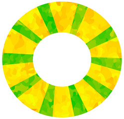 Obraz premium 黄色と緑色の浮き輪のイラスト ベクター素材