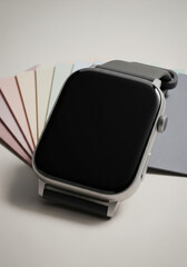 Sleek Smartwatch with Color Palette Swatches