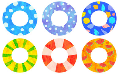 浮き輪のイラストセット ベクター素材 © shiori