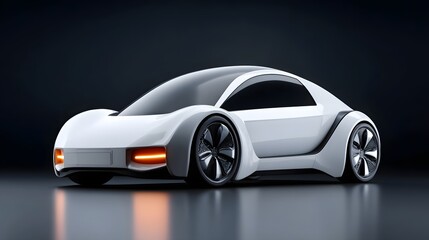 Fototapeta premium Sleek and futuristic concept car on dark background