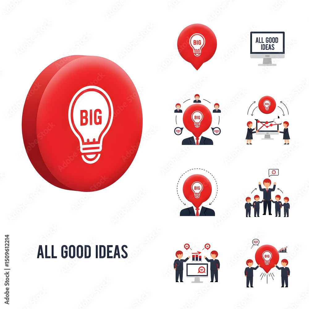 Poster a diverse team collaborating to generate and develop innovative business ideas for growth and succes
