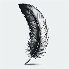 Detailed black and white feather sketch - works well for marketing materials