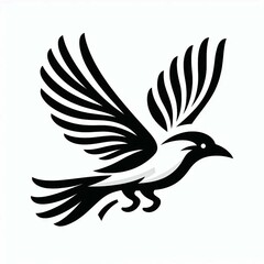 Fototapeta premium Minimalist bird flying illustration - perfect for editorial use