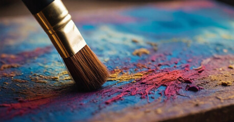Fototapeta premium paint brushes and palette