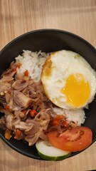 fried egg in a frying pan