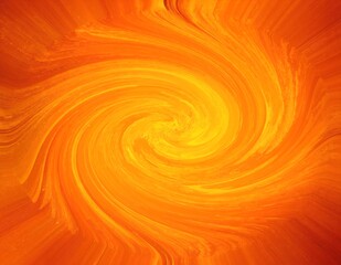 A vibrant painting featuring a dynamic orange swirl, blending shades of tangerine and sunset hues, creating a sense of movement and energy.
