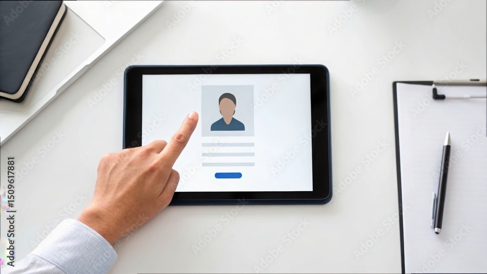 Poster User Interface Interaction with Tablet for Digital Profile Management