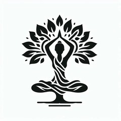 Yoga tree pose graphic art - suitable for professional presentations