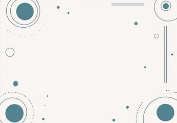 Obraz premium Abstract geometric background featuring circular shapes and dots in soft color palette, creating modern and minimalistic design that evokes sense of calm and creativity