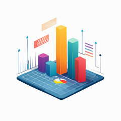 Abstract Data Visualization Colorful Charts and Graphs Vector Illustration