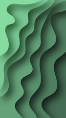 abstract  green  paper cut wave background