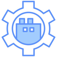 Industrial Outline Blue Color Icon