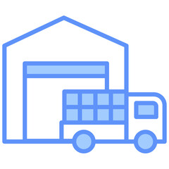 Wholesaler Outline Blue Color Icon