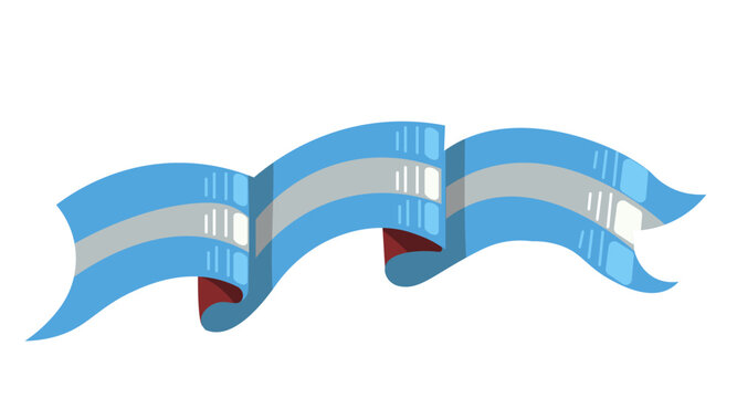 Bandera argentina filete porte&ntilde;o/ Fileteado Porte&ntilde;o Vector. Guirnalda, Floritura.