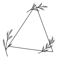 asthetic triangle frame with floral