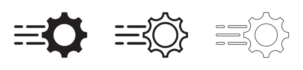 Gear setting icon, setting icon on transparent background, icon for app or web site, gear PNG. gear icon solid and line style.