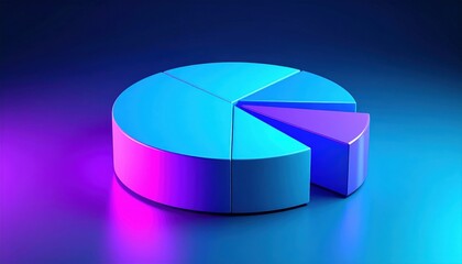 Neon Blue And Purple Pie Chart Graphic Design