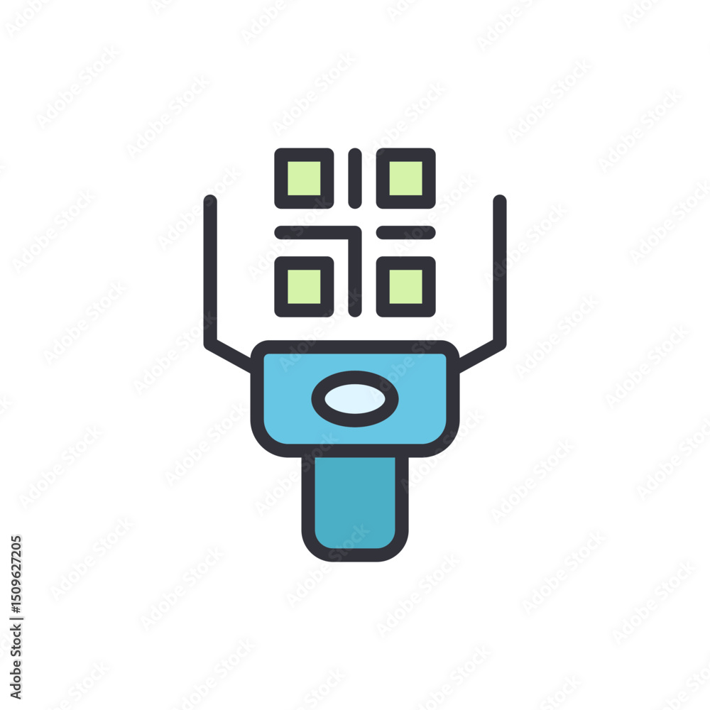 Poster modern qr code scanner icon isolated on a transparent background