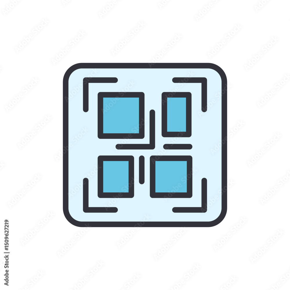 Aufkleber minimalistic illustration of qr code symbol isolated on transparent style