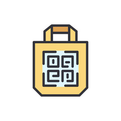 Eco Friendly Shopping Bag With Unique Square Pattern Decoration Icon