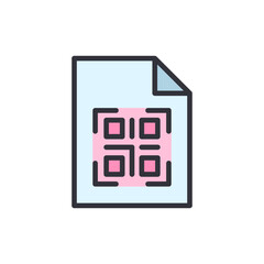Digital Identity Document With Qr Code Icon In Modern Outline Style