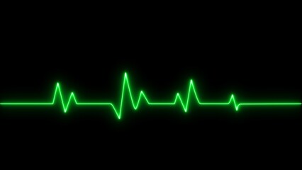 Neon heartbeat test icon. Neon heartbeat icon illustration on black background.